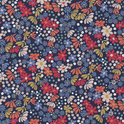 Printed Cotton MARIA Blue / Orange